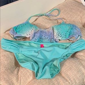 Victoria Secret Tie Dye Ruffled Top & Bottom